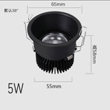 Anti-glare Recessed Ceiling Downlight lamp 5W 7W 9W 15W 20W LED Spot Lights Ceiling Fixtures Lighting For Bedroom Living Room