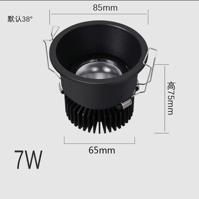 Anti-glare Recessed Ceiling Downlight lamp 5W 7W 9W 15W 20W LED Spot Lights Ceiling Fixtures Lighting For Bedroom Living Room