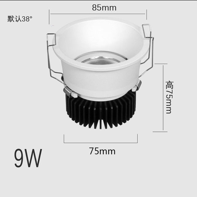 Anti-glare Recessed Ceiling Downlight lamp 5W 7W 9W 15W 20W LED Spot Lights Ceiling Fixtures Lighting For Bedroom Living Room