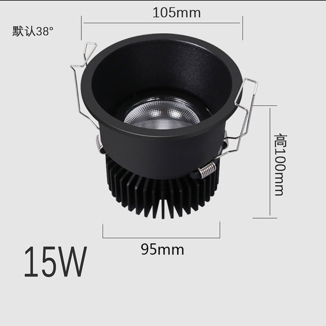 Anti-glare Recessed Ceiling Downlight lamp 5W 7W 9W 15W 20W LED Spot Lights Ceiling Fixtures Lighting For Bedroom Living Room