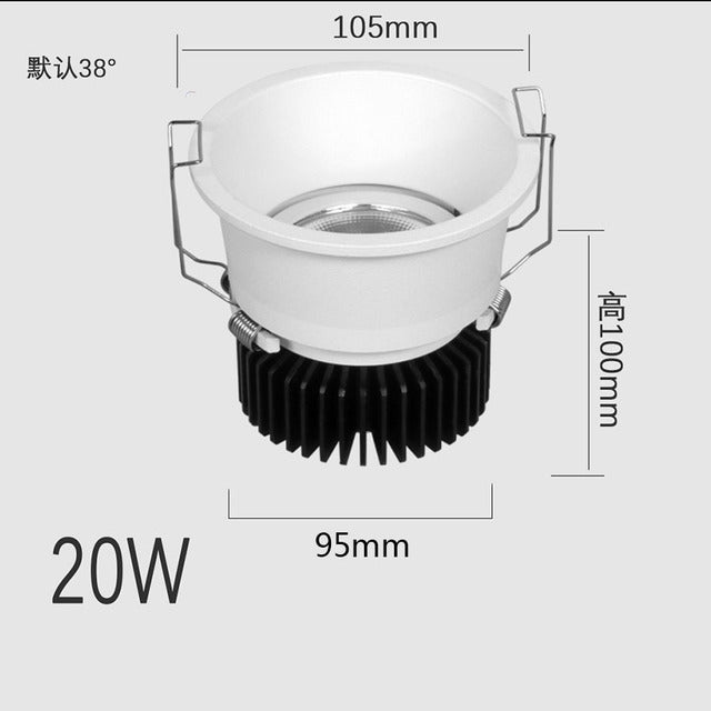 Anti-glare Recessed Ceiling Downlight lamp 5W 7W 9W 15W 20W LED Spot Lights Ceiling Fixtures Lighting For Bedroom Living Room