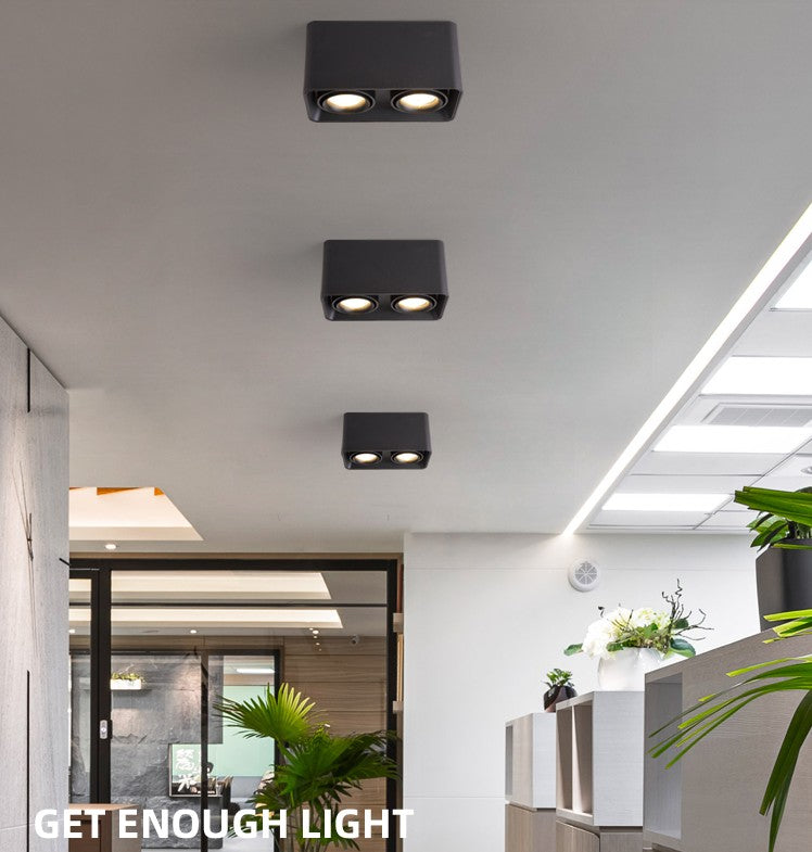 Square COB LED dimmable Downlights 10W 15W 20W 30W Surface Mounted LED Ceiling Lamps Spot Light LED Downlights AC85V-265V