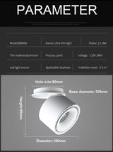Mini Embedded LED Downlight Recessed Ceiling lamp 5W 7W 10W 360 degree rotation LED Ceiling Lamp Spot Light Downlight AC85-265V