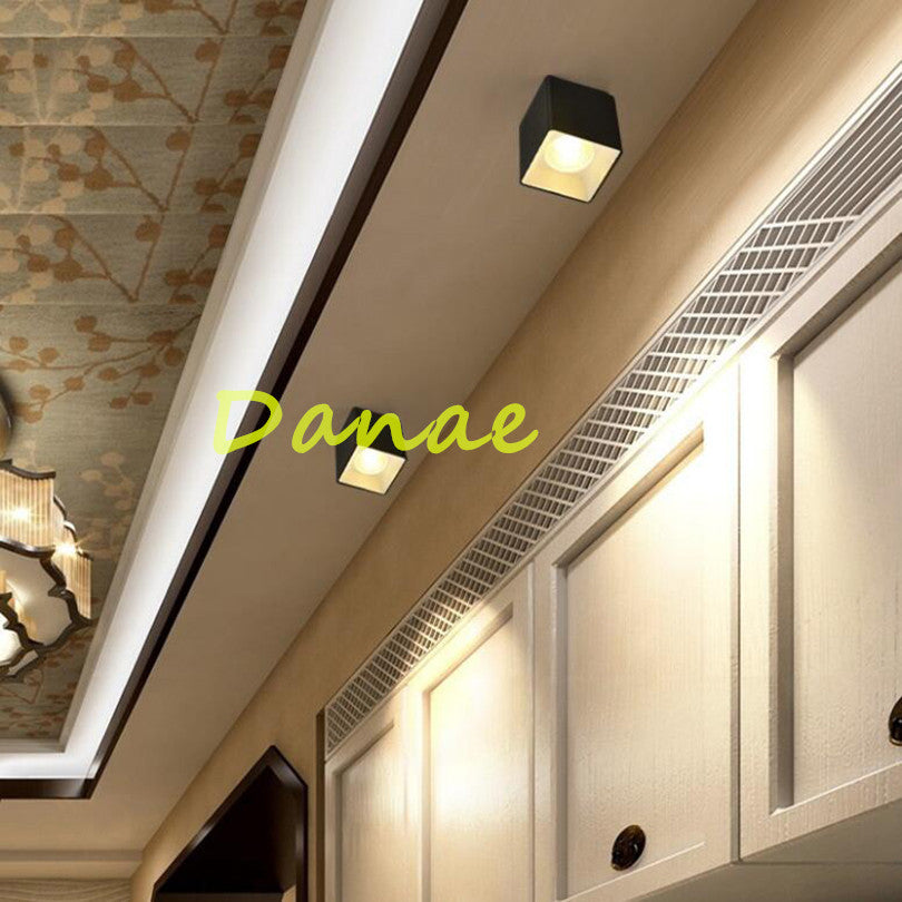 High Power 10W 12W 15W COB LED Downlights Square Surface Mounted LED Spotlight Dimmable 110V 220V Warm Cool White Free Shipping