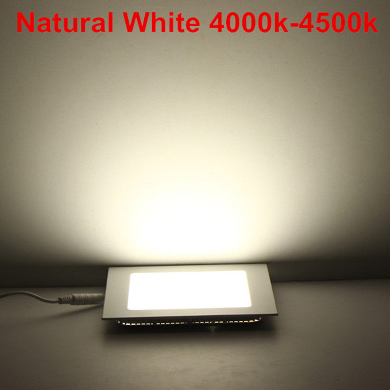 Dimmable LED Downlight 3W 4W 6W 9W 12W 15W Square Ultrathin SMD 2835 Ceiling Panel Lights AC110V-220V With adapter