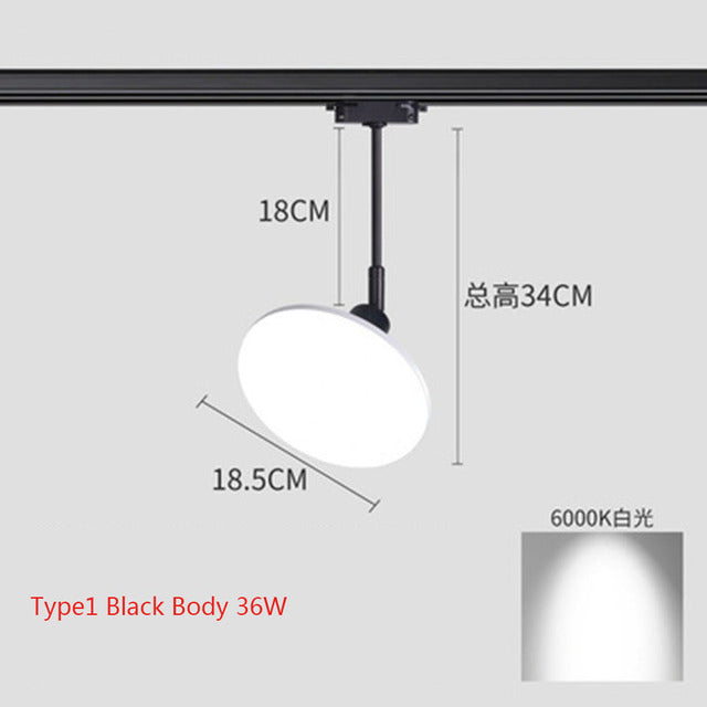 LED Track Head Lighting Modern Wall Rail Ceiling Spotlight Integrated Track Light For Accent Task Wall Art 36W Exhibition
