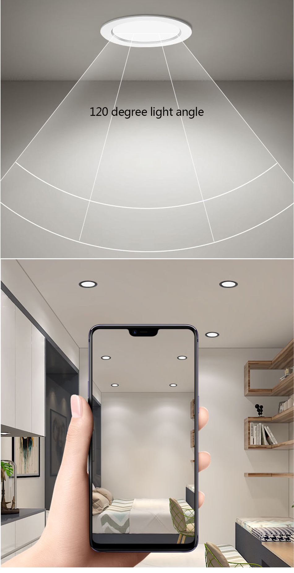 Recessed LED Spot Lighting 220V Ceiling Lamp Bedroom Kitchen Indoor Downlight 3W 5W 7W 9W 12W 15W Thick Aluminum Panel Light