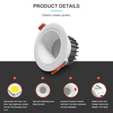 Zigbee 3.0 Smart RGB+CCT LED Downlight Pro 6W/9W/12W Waterproof Rate IP54 For Living Room Kitchen Corridor Bathroom Dinning Room