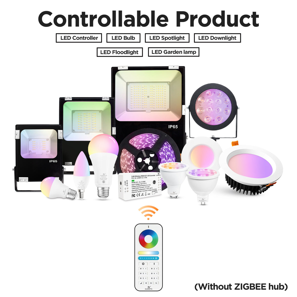 Zigbee 3.0 Smart RGB+CCT LED Downlight Pro 6W/9W/12W Waterproof Rate IP54 For Living Room Kitchen Corridor Bathroom Dinning Room