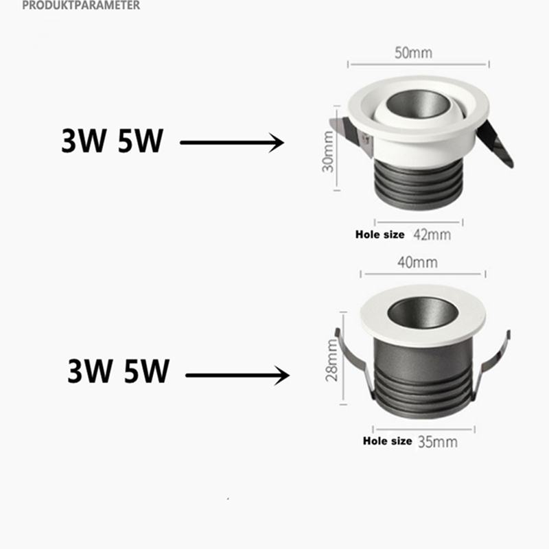 Dimmable 3W 5W LED COB Sopt Light 24° Mini Downlight 85-265V Ceiling Lamp For Home Shopping Mall Hotel Office Lighting