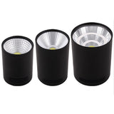 Dimmable LED COB Surface Mounted Downlight 3W/5W/7W/10W/12W/15W White/Black Housing AC85-265V Ceiling Spot Light Home Decor