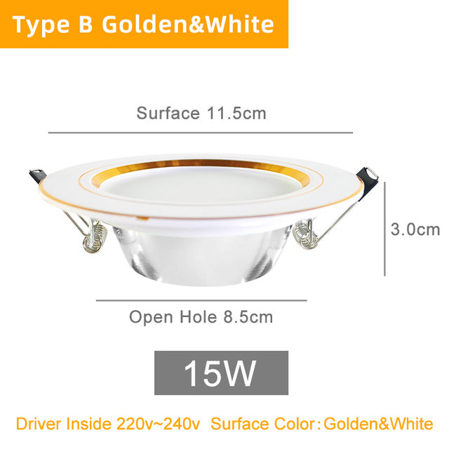 Kaguyahime 220V 110V Aluminum LED Downlights 3W 5W 10W 15W Led Lamp Living Room High Bright LED Spot Down Light Indoor Lighting