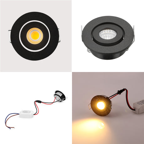  CE ROSH black color 3*1W round mini cob led spotlight Downlight Cold White Warm White Spotlight