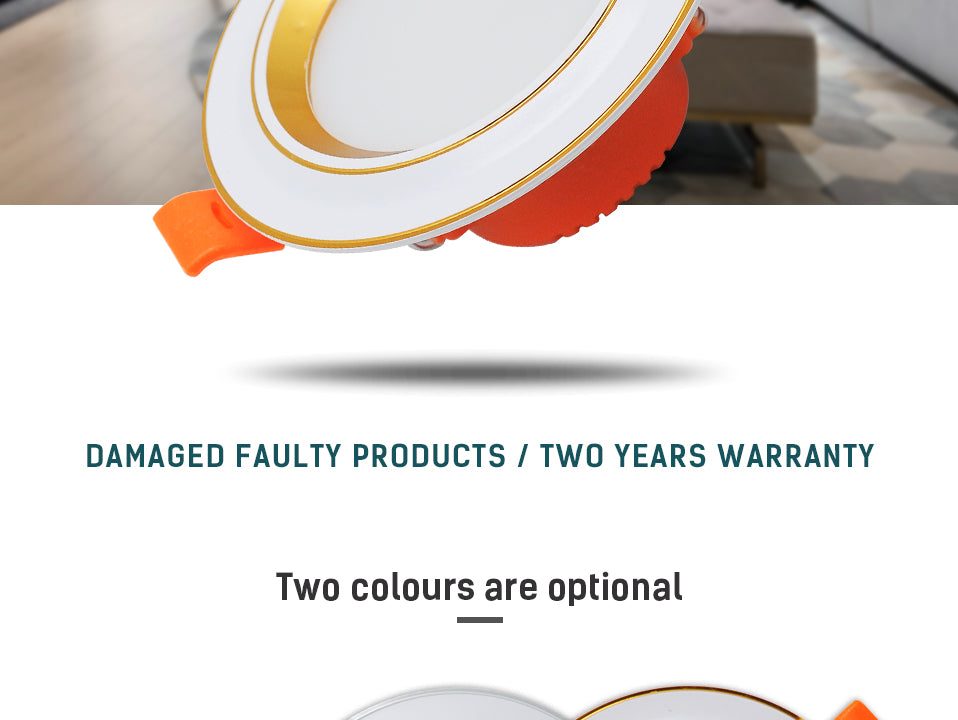 LED Downlight Ultra Thin 2.5inch Tri-color  Down light Aluminum Indoor Bedroom AC220V 5W Office Lightings Lamp LED Spot Light