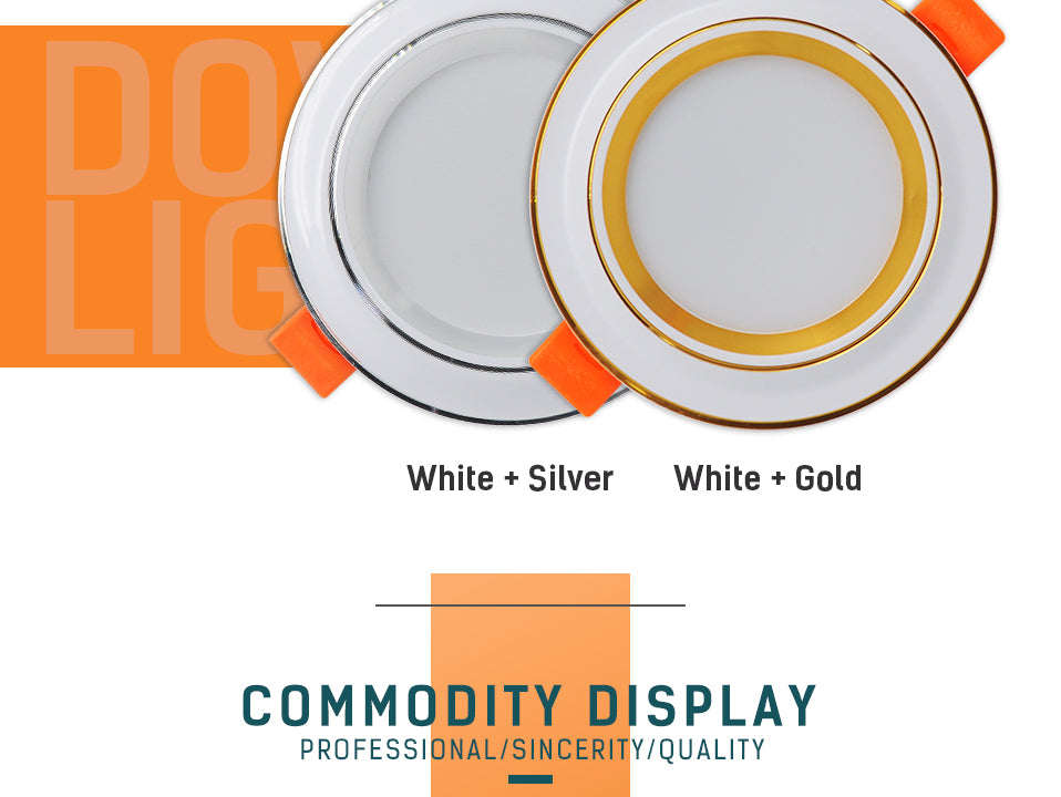 LED Downlight Ultra Thin 2.5inch Tri-color  Down light Aluminum Indoor Bedroom AC220V 5W Office Lightings Lamp LED Spot Light