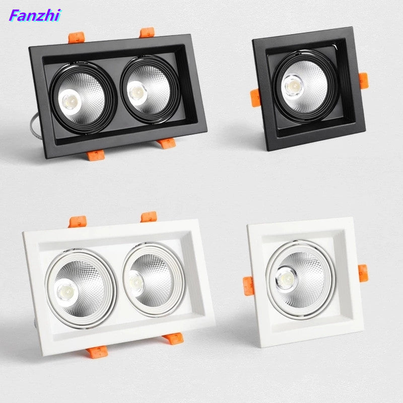 Super Bright Square Dimmable COB LED Recessed Downlight 10W/20W 3000K/4000K/6000K Ceiling Spot Lamp AC110 220V Home Decor