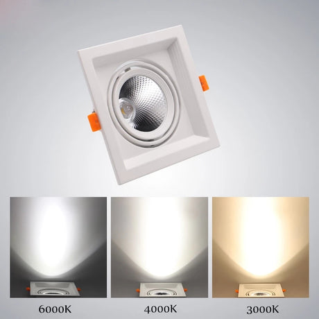 Super Bright Square Dimmable COB LED Recessed Downlight 10W/20W 3000K/4000K/6000K Ceiling Spot Lamp AC110 220V Home Decor