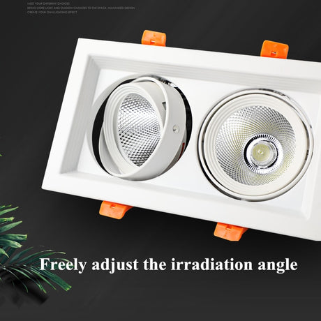 Super Bright Square Dimmable COB LED Recessed Downlight 10W/20W 3000K/4000K/6000K Ceiling Spot Lamp AC110 220V Home Decor