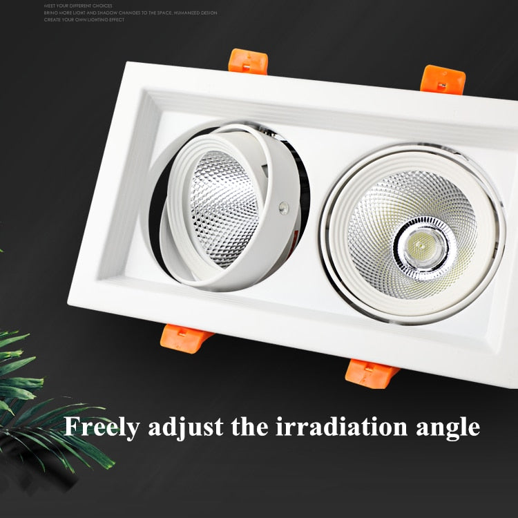 Super Bright Square Dimmable COB LED Recessed Downlight 10W/20W 3000K/4000K/6000K Ceiling Spot Lamp AC110 220V Home Decor