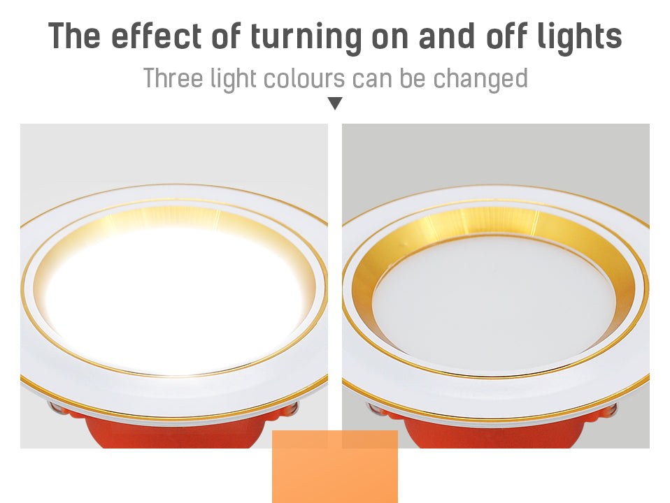 LED Downlight Ultra Thin 2.5inch Tri-color  Down light Aluminum Indoor Bedroom AC220V 5W Office Lightings Lamp LED Spot Light