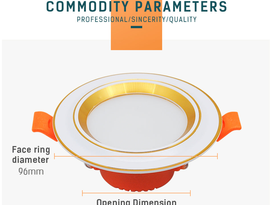 LED Downlight Ultra Thin 2.5inch Tri-color  Down light Aluminum Indoor Bedroom AC220V 5W Office Lightings Lamp LED Spot Light