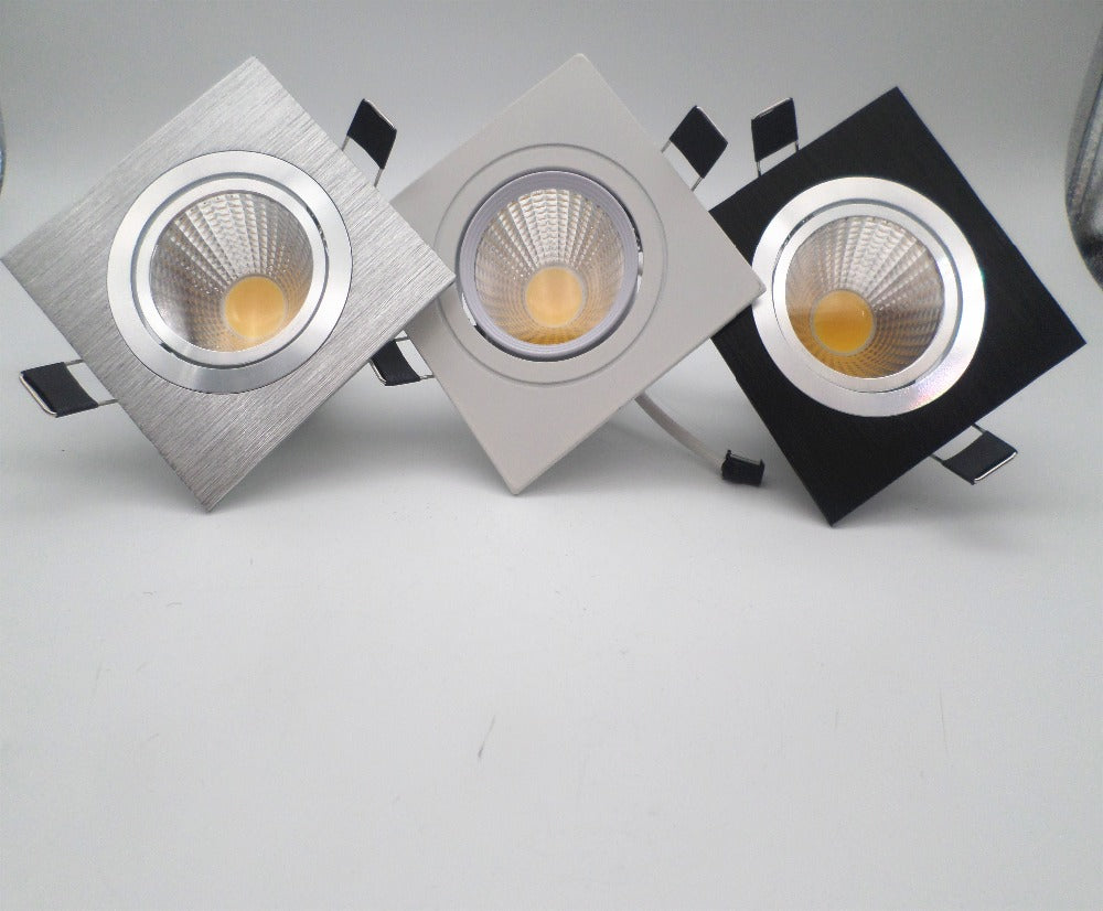 LED Downlight 10pcs led spot Square Bright Recessed LED Dimmable COB 7W 9W 12W LED Spot light decoration Ceiling Lamp AC110V 220V