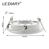 LEDIARY Bright Separable Led Downlights Round Recessed 8W 110-240V 90mm Cut Hole Aluminum GX53 Light Source 3000K/4000K/6000K
