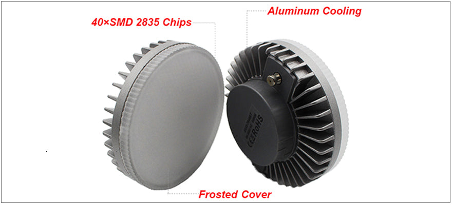 LEDIARY Bright Separable Led Downlights Round Recessed 8W 110-240V 90mm Cut Hole Aluminum GX53 Light Source 3000K/4000K/6000K