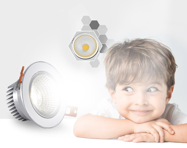 Ceiling Lights 10pcs Bright Recessed Silver Led Downlight Cob 9w 12w Spot Light Decoration Ceiling Lamp Ac110v 220v Spot Lamp