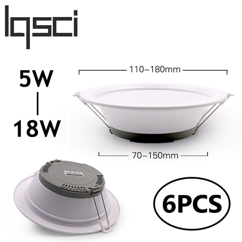 LED Downlight Ceiling Light Indoor Light Large Size 6PCS Ultra-bright Round White 5W 7W 12W 18W 220V-240V Cold White Warm White