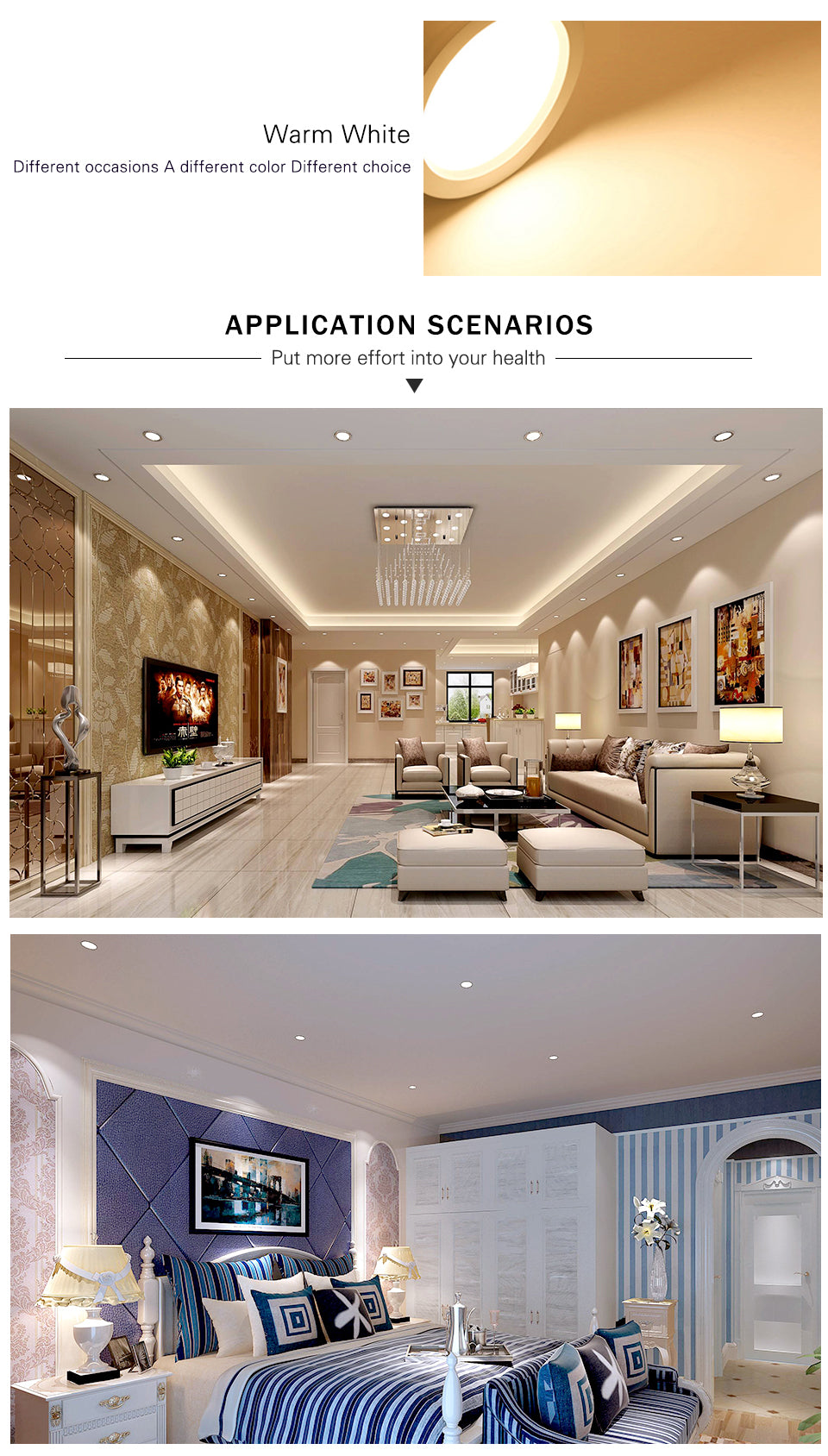 LED Downlight Ceiling Light Indoor Light Large Size 6PCS Ultra-bright Round White 5W 7W 12W 18W 220V-240V Cold White Warm White