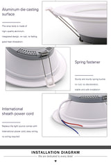 LED Downlight Ceiling Light Indoor Light Large Size 6PCS Ultra-bright Round White 5W 7W 12W 18W 220V-240V Cold White Warm White