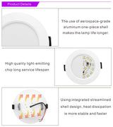 Led Downlight 220V Recessed 10pcs/lot 3W 5W 7W 9W 12W 15W Ceiling Light 3/4/5 inch Round Led Panel Down Light Spotlight Lighting