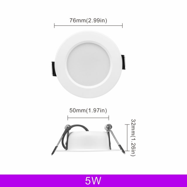 Led Downlight 220V Recessed 10pcs/lot 3W 5W 7W 9W 12W 15W Ceiling Light 3/4/5 inch Round Led Panel Down Light Spotlight Lighting