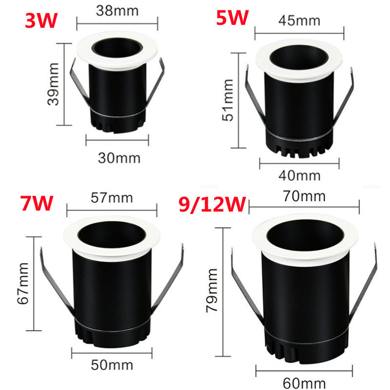 Dimmable Led Downlight Embedded Spotlight 3W 5W 7W 9W 12W Home Dining Living Room Indoor Lighting Ceiling Lamp Recessed Light