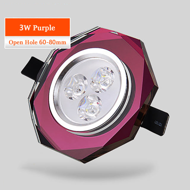 Led Crystal Ceiling Lamp Recessed Bedroom Luxury 3W Downlight Living Room Aisle Balcony Decoration Spot Lighting Luminaire