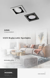 GX53 Bulb Recessed Spot Lamp Led Downlight Bulb Replaceable Ceiling Lamp Lighting Angle 45 degree Rotate For Living Room Bedroom