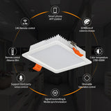 Miboxer Square RGB+CCT 9W LED Downlight FUT064 AC 100V 220V Indoor Panel lighting spotlight ceiling lamp 2.4G Remote APP Control