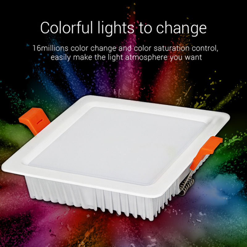 Miboxer Square RGB+CCT 9W LED Downlight FUT064 AC 100V 220V Indoor Panel lighting spotlight ceiling lamp 2.4G Remote APP Control