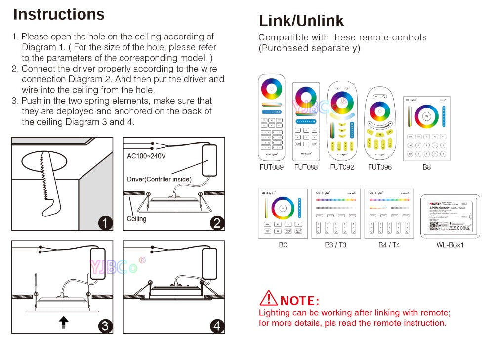 Miboxer Square RGB+CCT 9W LED Downlight FUT064 AC 100V 220V Indoor Panel lighting spotlight ceiling lamp 2.4G Remote APP Control