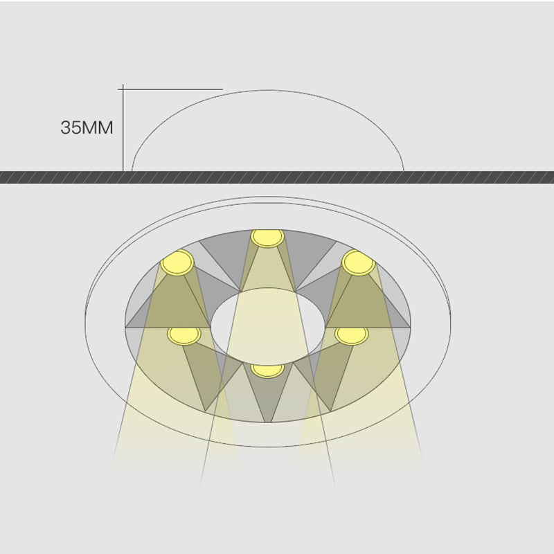 QIUBOSS Modern LED Grille Light AC220V Recessed Led Downlight Dimmable Household Spotlight 30W Embedded Lighting Lamp for Indoor