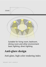 QIUBOSS Modern LED Grille Light AC220V Recessed Led Downlight Dimmable Household Spotlight 30W Embedded Lighting Lamp for Indoor