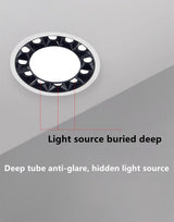 QIUBOSS Modern LED Grille Light AC220V Recessed Led Downlight Dimmable Household Spotlight 30W Embedded Lighting Lamp for Indoor