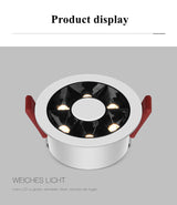 QIUBOSS Modern LED Grille Light AC220V Recessed Led Downlight Dimmable Household Spotlight 30W Embedded Lighting Lamp for Indoor