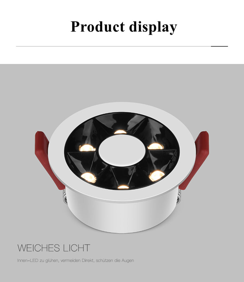 QIUBOSS Modern LED Grille Light AC220V Recessed Led Downlight Dimmable Household Spotlight 30W Embedded Lighting Lamp for Indoor