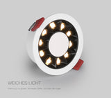 QIUBOSS Modern LED Grille Light AC220V Recessed Led Downlight Dimmable Household Spotlight 30W Embedded Lighting Lamp for Indoor