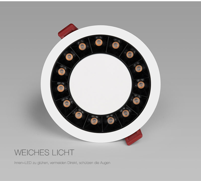 QIUBOSS Modern LED Grille Light AC220V Recessed Led Downlight Dimmable Household Spotlight 30W Embedded Lighting Lamp for Indoor