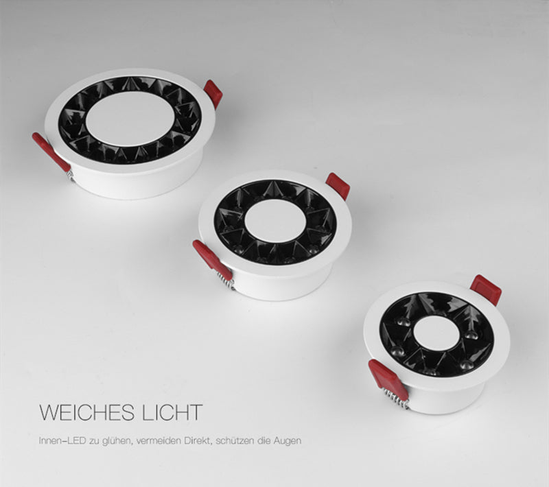 QIUBOSS Modern LED Grille Light AC220V Recessed Led Downlight Dimmable Household Spotlight 30W Embedded Lighting Lamp for Indoor