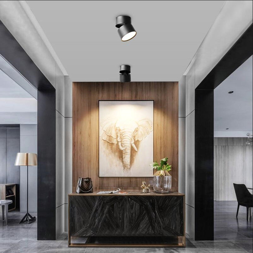 Dimmable 15W 20W LED Track Light Foldable Rotatable Surface Mounted LED Ceiling Lamp Downlight Rail Spotlight White Black Body