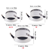 Dimmable Anti-Glare LED COB Recessed Downlight 110v 220v 5W 7W 9W 12W Round White Ceiling Spot Lights for Aisle Pic Background